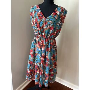 MM Couture by Miss Me M Floral Chiffon Crossed Back‎ Dress Summer